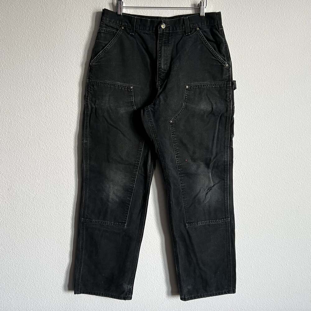 Carhartt B136 BLK faded black double knee carpenter pants